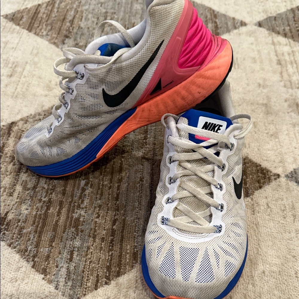 Nike Women's Athletic Shoes - White, Pink, and Blue